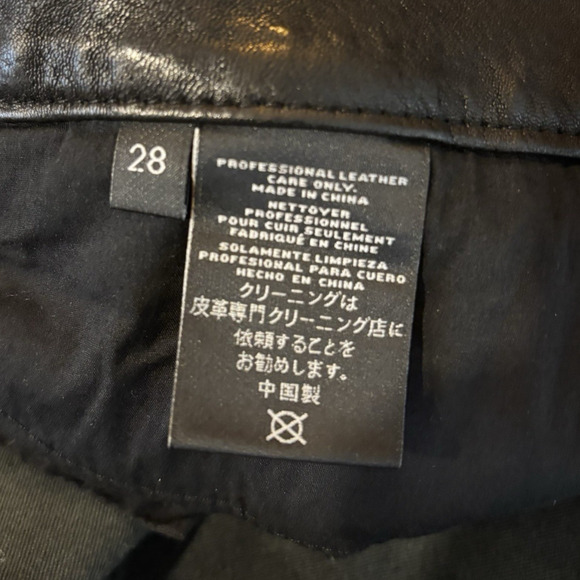 J Brand Lambskin Real Leather Pants Womens 28 Black Flare Bootcut Buttery Club - Picture 13 of 13